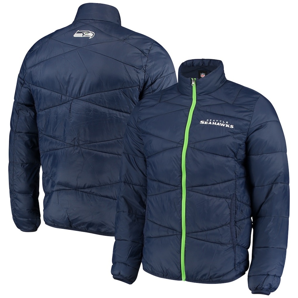 Men's G-III Sports NFL Navy Seattle Seahawks Packable Puffer Full-Zip Jacket L